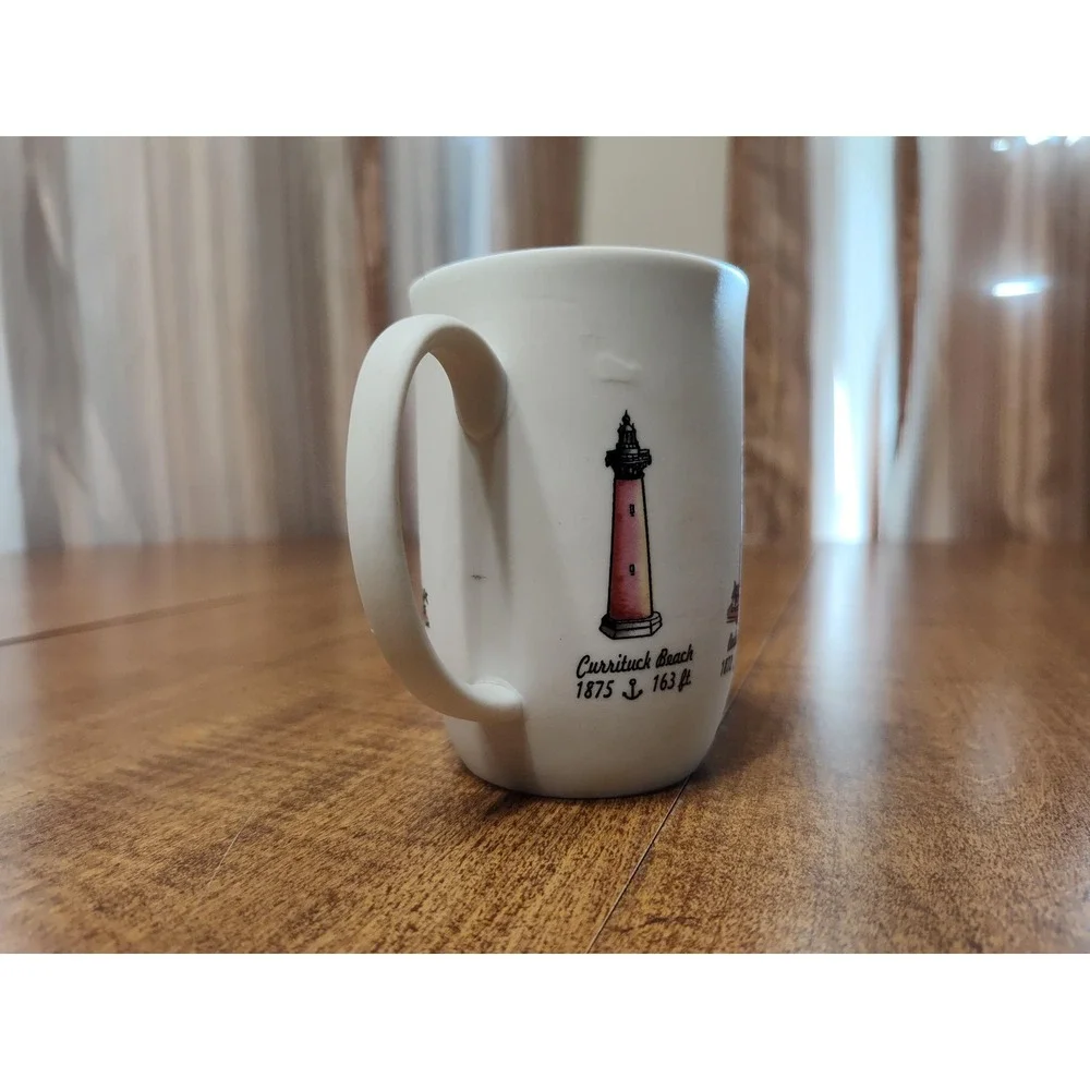 Outer Banks Lighthouses Ceramic Mug Candle Handmade Blue Ocean Breeze Scent B126